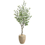 Nearly Natural T2595 5` Eucalyptus Artificial Tree in Sandstone Planter