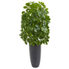 Nearly Natural 8233 3.5' Artificial Green Real Touch Schefflera Plant in Gray Planter 