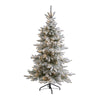 Nearly Natural 6` Flocked West Virginia Spruce Artificial Christmas Tree with 300 Clear Lights and 850 Bendable Branches