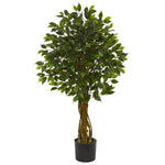 Nearly Natural 5491 Artificial Green Ficus Tree, UV Resistant (Indoor/Outdoor)