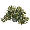 Nearly Natural 8642 16" Artificial Green Hoya Plant in Vintage Hanging Metal Planter