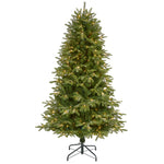 Nearly Natural 6` Snowed Grand Teton Artificial Christmas Tree with 300 Clear Lights and 730 Bendable Branches