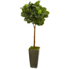 Nearly Natural T1175 4' Artificial Green Real Touch Fiddle Leaf Tree in Green Planter 