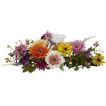 Nearly Natural 4937 6.25" Artificial African Sunflower Candelabrum, Multicolor