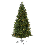 Nearly Natural 7` Grand Teton Spruce Flat Back Artificial Christmas Tree with 220 Clear LED Lights and 953 Bendable Branches
