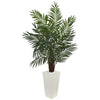 Nearly Natural 5871 5.5' Artificial Green Areca Palm Tree in White Tower Planter