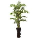 Nearly Natural 5927 62" Artificial Green Areca Tree with Decorative Planter