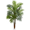 Nearly Natural 8347 3' Artificial Green Areca Palm Plant in Glass Vase
