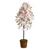 Nearly Natural T2592 70`` Cherry Blossom Artificial Tree in Wicker Planter
