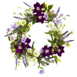 Nearly Natural 4330 22" Artificial Purple Mixed Flower Wreath