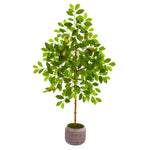 Nearly Natural 9619 51" Artificial Green Lemon Tree in Stoneware Planter