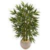 Nearly Natural 5824 4' Artificial Green Bamboo Tree in Sand Colored Bowl