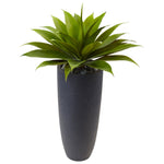 Nearly Natural 6960 38" Artificial Green Agave in Gray Cylinder Planter