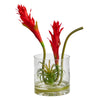 Nearly Natural A1484 16” Star Bromeliad Artificial Arrangement in Glass Vases