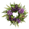 Nearly Natural 4230 24" Purple Hydrangea Berry Wreath