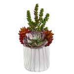 Nearly Natural 8492 16" Artificial Echeveria & Sedum Succulent Plant in Vase, Multicolor