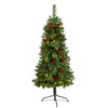 Nearly Natural T3317 5’ Christmas Tree with  Berries and 110 Lights and 223 Bendable Branches