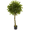 Nearly Natural 5529 5' Artificial Green Ficus Topiary Tree, UV Resistant (Indoor/Outdoor)