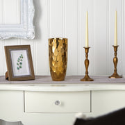 Nearly Natural 0761-S1 10” Designer Gold Cylinder Vases