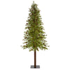 Nearly Natural 9` Wyoming Alpine Artificial Christmas Tree with 300 Clear (multifunction) LED Lights and Pine Cones on Natural Trunk