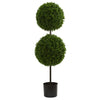 Nearly Natural 5494 3.5' Artificial Green Boxwood Double Ball Topiary Tree, UV Resistant (Indoor/Outdoor)