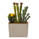 Nearly Natural 4225 14" Artificial Green Mixed Cactus Plant with Decorative Planter