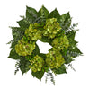 Nearly Natural W1142 24`` Hydrangea and Eucalyptus Artificial Wreath
