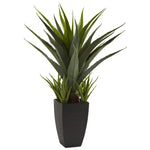 Nearly Natural 4856 Agave with Black Planter Plants
