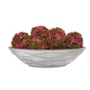 Nearly Natural 1895-S6 4" Artificial Green & Pink Kalanchoe Balls with Decorative Vase, Set of 6