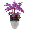 Nearly Natural Phalaenopsis Orchid with White Planter