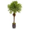 Nearly Natural 9558 73" Artificial Green Robellini Palm Tree in Metal Planter