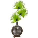 Nearly Natural 1477 41" Artificial Green Fan Palm in Open Weave Vase