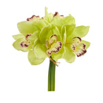 Nearly Natural 9`` Cymbidium Orchid Artificial Flower Bundle (Set of 6)