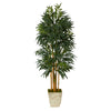 Nearly Natural T2165 70`` Phoenix Palm Artificial tree in Country White Planters