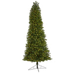 Nearly Natural 9`Slim Virginia Spruce Artificial Christmas Tree with 750 Warm White (Multifunction) LED Lights with Instant Connect Technology and 1654 Bendable Branches