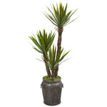 Nearly Natural 9964 54" Artificial Green Yucca Tree in Metal Planter