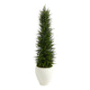 Nearly Natural T2607 4` Cypress Artificial Tree in White Planter UV Resistant