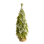 Nearly Natural T3371 35`` Snow Flocked Artificial Christmas Tree in Burlap Base