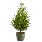 Nearly Natural 3` Norfolk Island Pine ``Natural Look`` Artificial Tree in Decorative Planter