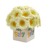 Nearly Natural 11`` Gerber Daisy Artificial Arrangement in “New Baby`` Vase