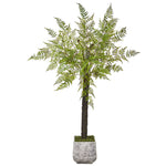 Nearly Natural T1089 6' Artificial Green Forest Fern Tree in White Planter