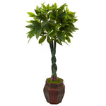 Nearly Natural 5969 4.5' Artificial Green Money Tree in Planter