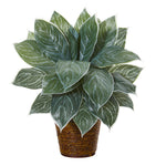 Nearly Natural 8880 18" Artificial Green Real Touch Silver Aglonema Plant in Basket