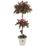 Nearly Natural T1215 5' Artificial Green & Pink Bougainvillea Topiary Tree in Decorative Planter