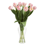 Nearly Natural Tulips Artificial Arrangement in Vase