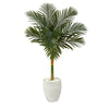 Nearly Natural T2186 4.5` Golden Cane Artificial Palm Tree in White Planter