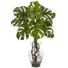 Nearly Natural 6874 26" Artificial Green Monstera Plant with Vase