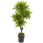 Nearly Natural 9583 75" Artificial Green Boston Fern Tree in Planter, UV Resistant (Indoor/Outdoor)