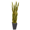 Nearly Natural 9549 5.5' Artificial 9549 Sansevieria Plant in Slate Planter