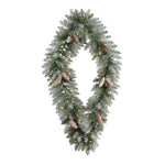 Nearly Natural W1293 3` Holiday Christmas Geometric Diamond Frosted Wreath